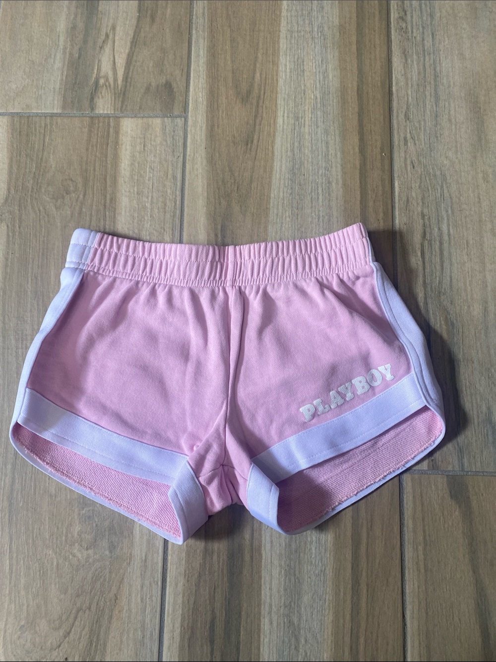 PLAYBOY Pink Girls' Sporty Shorts with White Trim